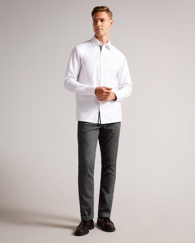 Pantalon Ted Baker Irvine Fit Brushed Oxford Noir Homme | NOL-35157174